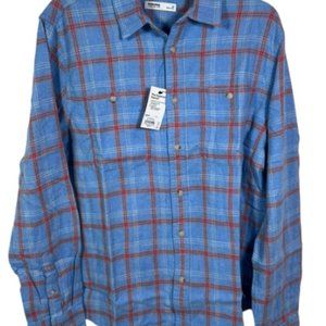 Sonoma Standard Fit The Super Soft Flannel Blue-Red plaid shirt Size XL